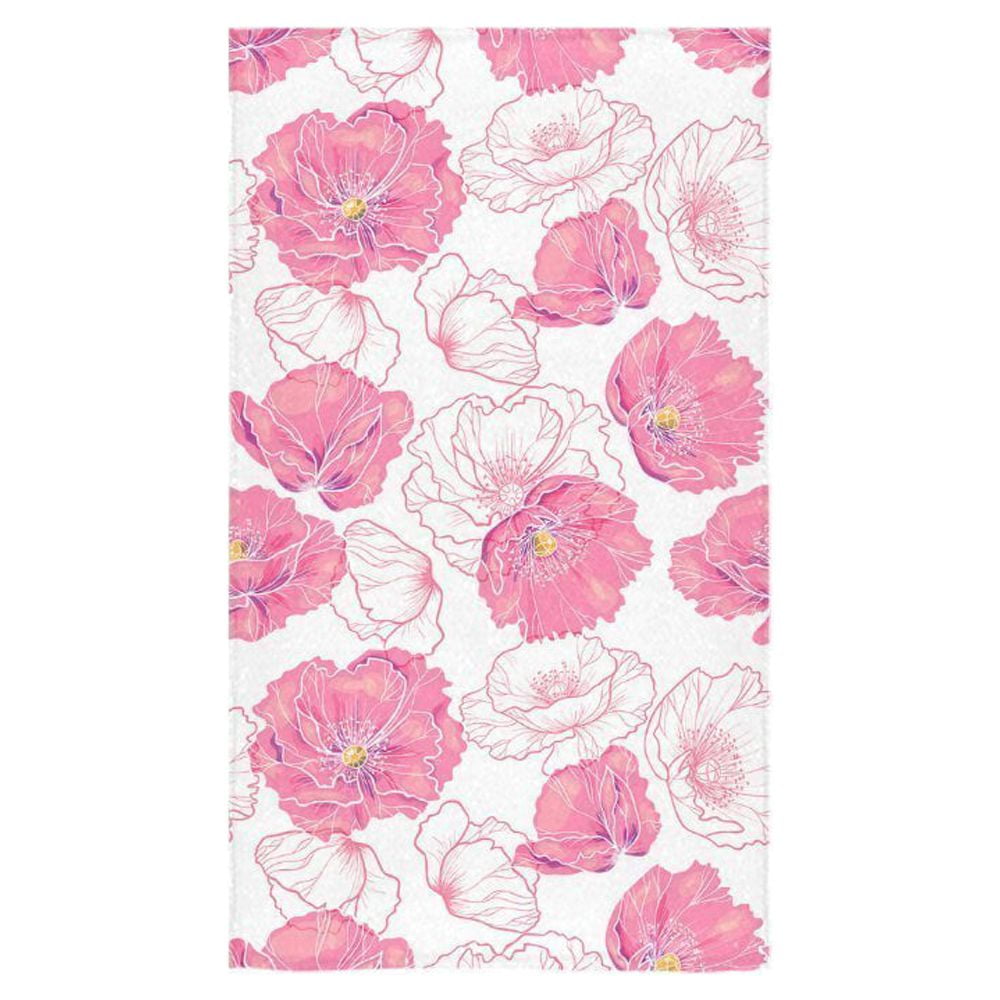 ZKGK Poppy Hand Towel Floral Pattern Towel Bath Towel 16"X28" For Body