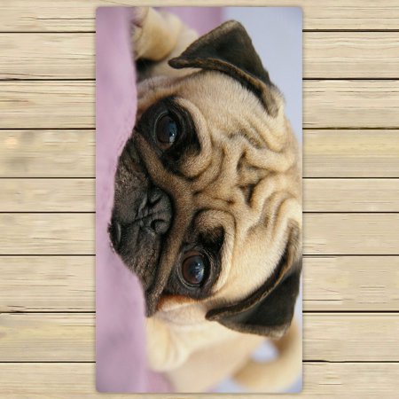 ZKGK Pug Puppy Hand Towel Bath Towels Beach Towel For Home Outdoor Travel Use Size 30x56 Inches