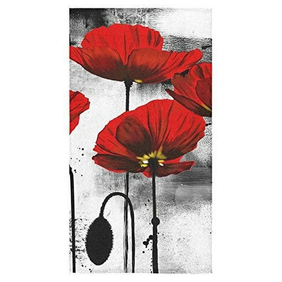 ZKGK Red Poppy Bath Towels Beach Bathroom Body Shower Towel 30"x56"(One side) Home Outdoor Travel Use