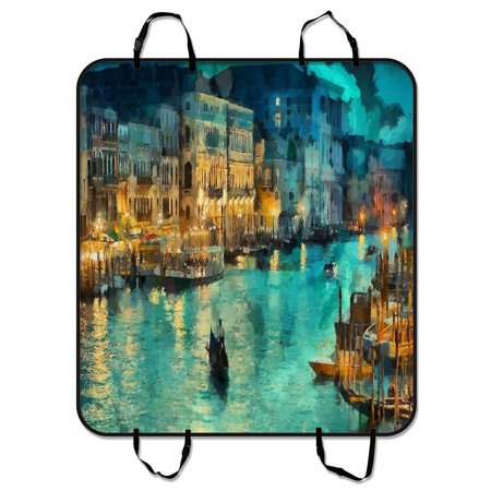 ZKGK The Water City Venice Dog Car Seat Cover Dog Car Seat Cushion Waterproof Hammock Seat Protector Cargo Mat for Cars SUVs and Trucks 54x60 inches