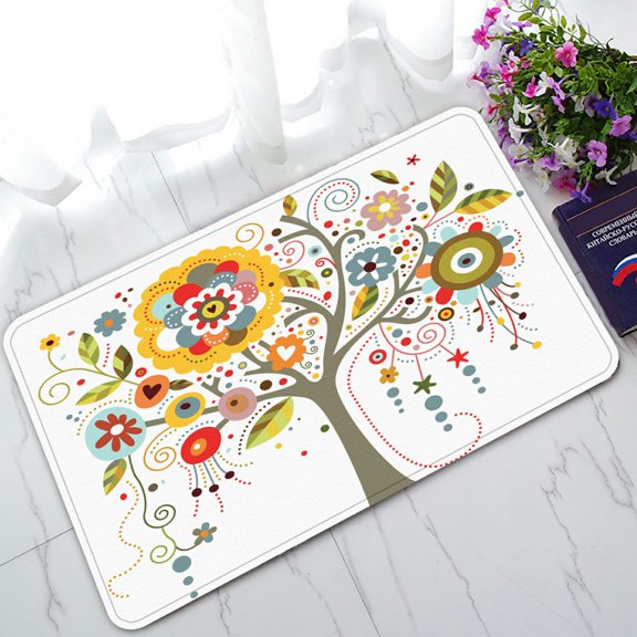 ZKGK Tree Art Non-Slip Doormat Indoor/Outdoor/Bathroom Doormat 30 x 18 Inches