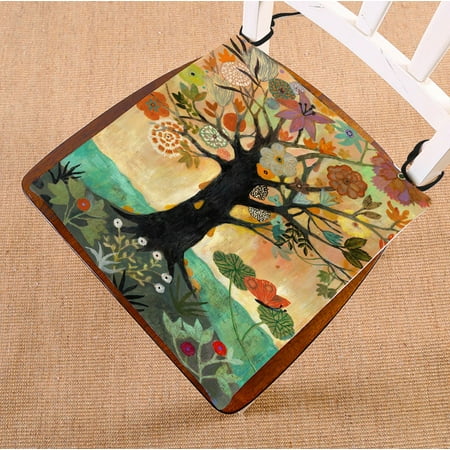 ZKGK Tree Art Seat Pad Seat Cushion Chair Cushion Floor Cushion Two Sides 18x18 Inches