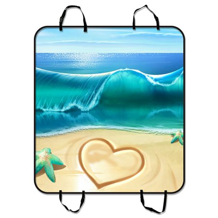 ZKGK Tropical Beach Dog Car Seat Cover Dog Car Seat Cushion Waterproof Hammock Seat Protector Cargo Mat for Cars SUVs and Trucks 54x60 inches