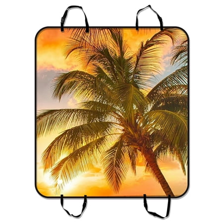 ZKGK Tropical Paradise Beach With Palm Trees And The Seaocean Dog Car Seat Cover Dog Car Seat Cushion Waterproof Hammock Seat Protector Cargo Mat for Cars SUVs and Trucks 54x60 inches