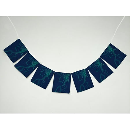 ZKGK Vintage Mermaid Banner Bunting Garland Flag Sign for Home Family Party Decoration