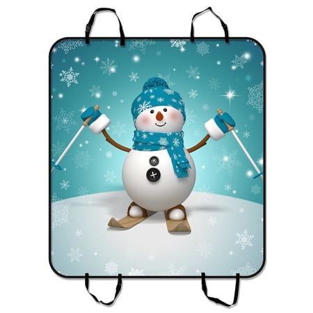 ZKGK Winter Snowman Dog Car Seat Cover Dog Car Seat Cushion Waterproof Hammock Seat Protector Cargo Mat for Cars SUVs and Trucks 54x60 inches
