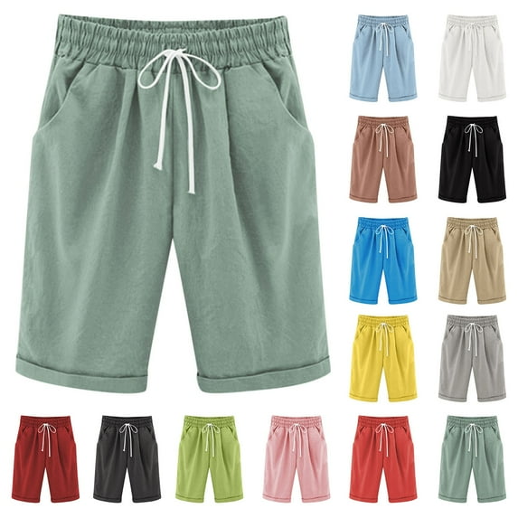 ZKIRBJV Bike Shorts for Girls Size 10-12 Sports Floral Print Shorts Summer Kid Plus Size Elastic Linen Long Shorts with Pocket Wine 12-14 Years