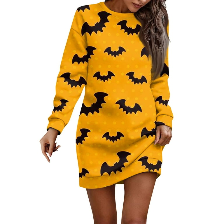 Halloween sweatshirt dress hotsell