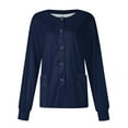 thumbnail image 1 of ZKIRBJV Navy Lab Coat for Women Long Sleeve Warm Up Button Down Scrubs Tops Light Weight Fall Plus Size Scrub Jacket Stretch Medical Nursing Work Lab Tops with Pockets Navy 5XL, 1 of 3