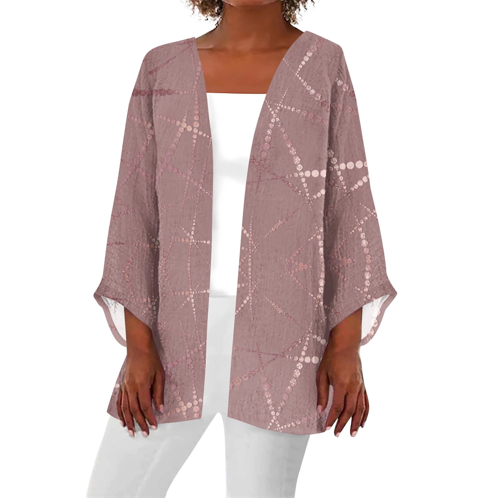ZKIRBJV Shrugs for Women Clearance 3/4 Sleeve Cardigans for Women