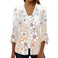 thumbnail image 1 of ZKIRBJV Shrugs for Women Clearance 3/4 Sleeve Womens Summer Cardigan Lightweight Open Front Shrug Cardigan Floral Print Dressy Casual Soft Kimono Cardigan Beige L, 1 of 3