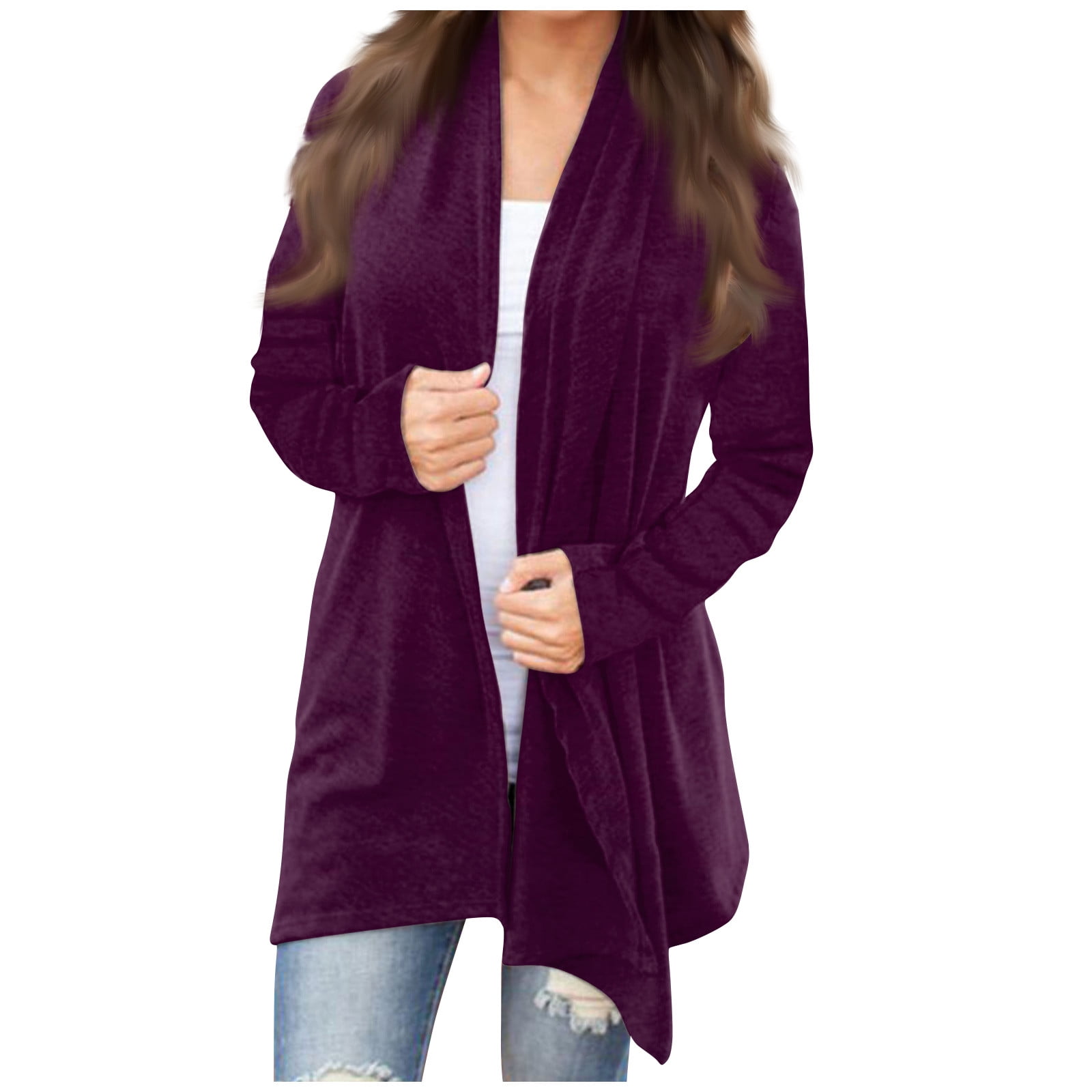 ZKIRBJV Womens Kimono Long Sleeve Fall Cardigans for Women Heavyweight ...