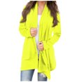 thumbnail image 1 of ZKIRBJV Womens Kimono Long Sleeve Women's Cardigans Heavyweight Open Front Shrug Cardigan Solid Color Dressy Casual Boho Fall Cardigan Yellow 5XL, 1 of 5