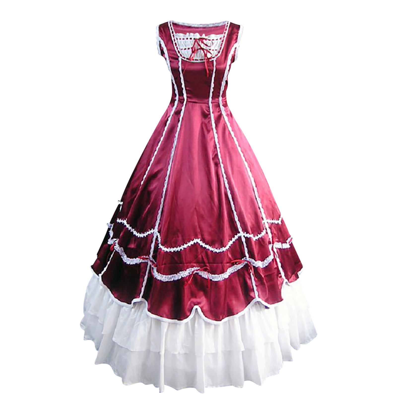 ZKOZPTOK Women's Medieval Renaissance Dress Vintage Sleeveless Elegant ...