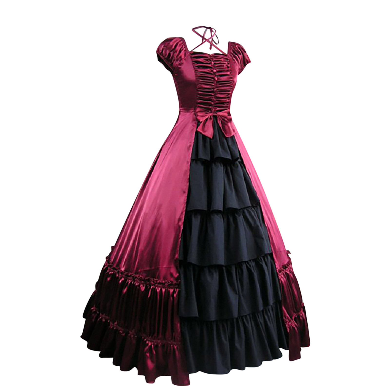 ZKOZPTOK Women's Medieval Renaissance Dress Vintage Sleeveless Elegant ...