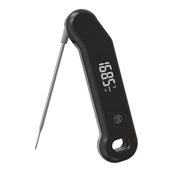 ZKSCOOL Instant Read Meat Thermometer Digital, Ultra-Fast 0.8s Thermocouple Food Thermometer for Cooking, IP66 Waterproof Kitchen Gadget with Auto-Rotating VA Screen for BBQ, Smoker, Candy