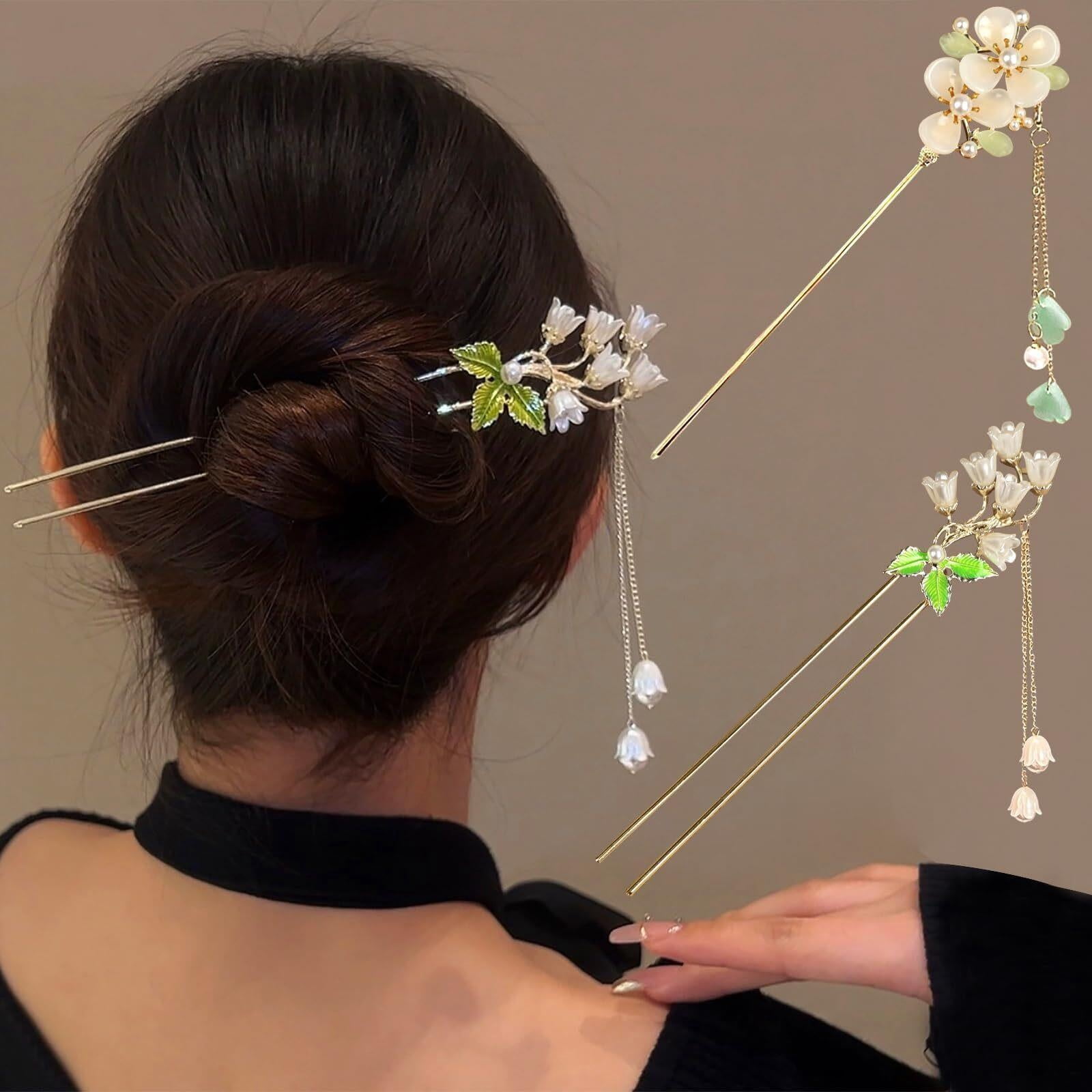 ZKSNART 2Packs Chinese Hair Sticks for Buns Hair Chopsticks for Women ...