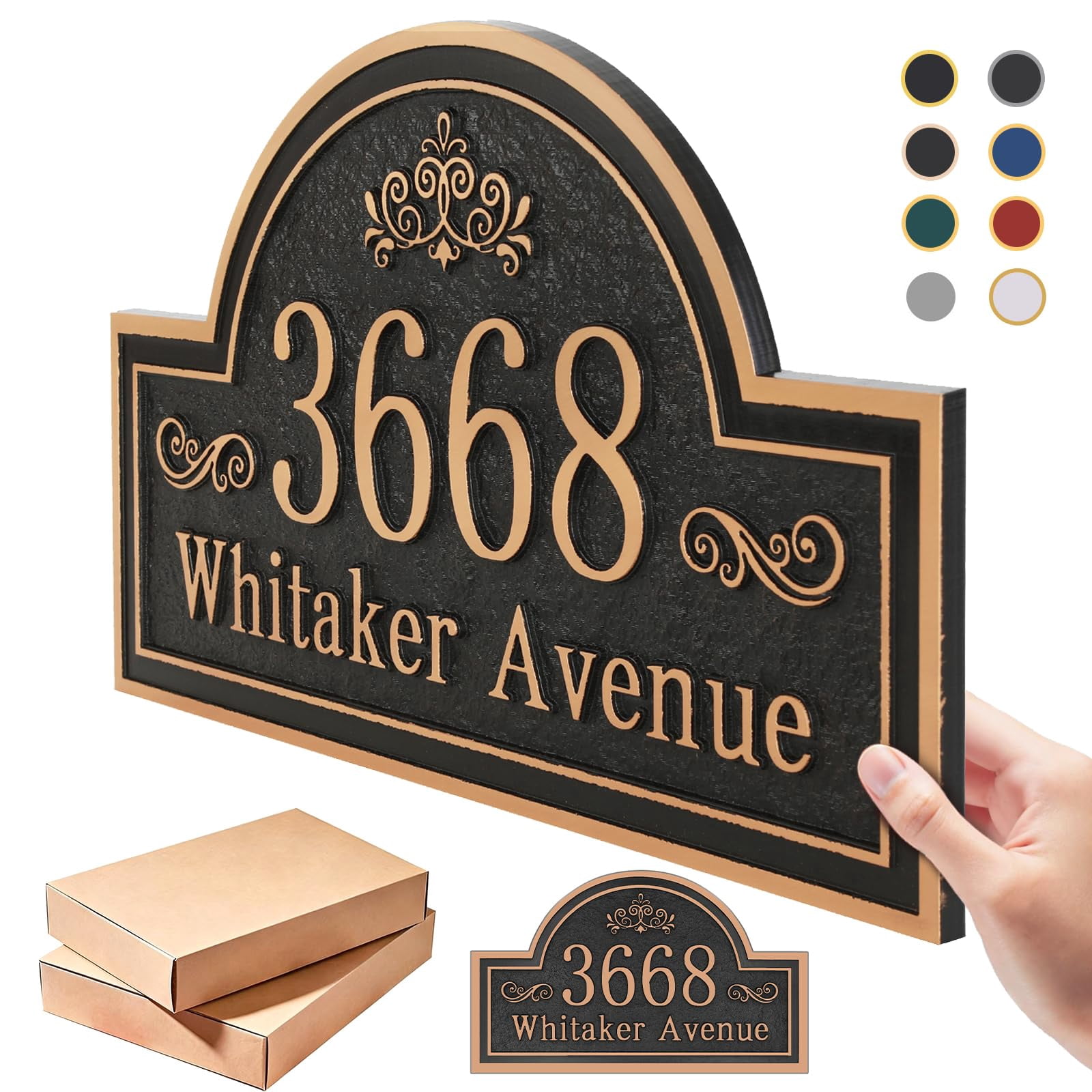 Multuple Sign ZKSNART Personalized Address Plaque with House Number and Street Name ...