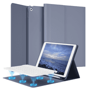 ZKTUYU Keyboard Case for iPad 9th Generation 2021/8th Gen 2020/7th Gen 2019 10.2 Inch, Stand Folio Keyboard Cover with Pencil Holder, Magnetically Detachable Wireless Bluetooth Keyboard, Purple