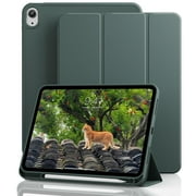 ZKTUYU iPad 11th/10th Generation Case A16 11 inch/10.9 inch 2025/2022, Slim Stand Protective Cover with Pencil Holder, Support Touch ID, Auto Wake/Sleep, Tti-fold Stand Case, Green
