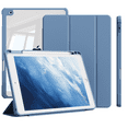 thumbnail image 1 of ZKTUYU iPad 9th 8th 7th Generation Case, 10.2 Inch Case (2021/2020/2019) with Pencil Holder, Slim Clear Back with Trifold Stand Cover, Auto Sleep/Wake, Blue, 1 of 8