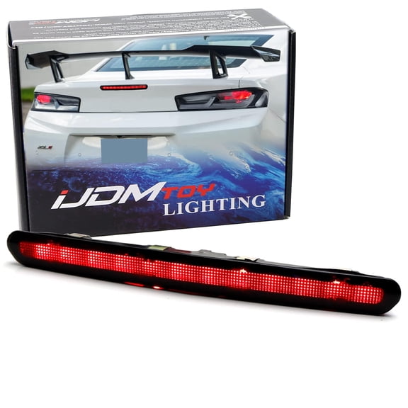 ZL1/1LE Style Black-Out Smoked Lens 12-SMD Full LED Trunk Lid Third Brake Light Bar Assembly For Chevrolet 2016-24 Gen6 Camaro