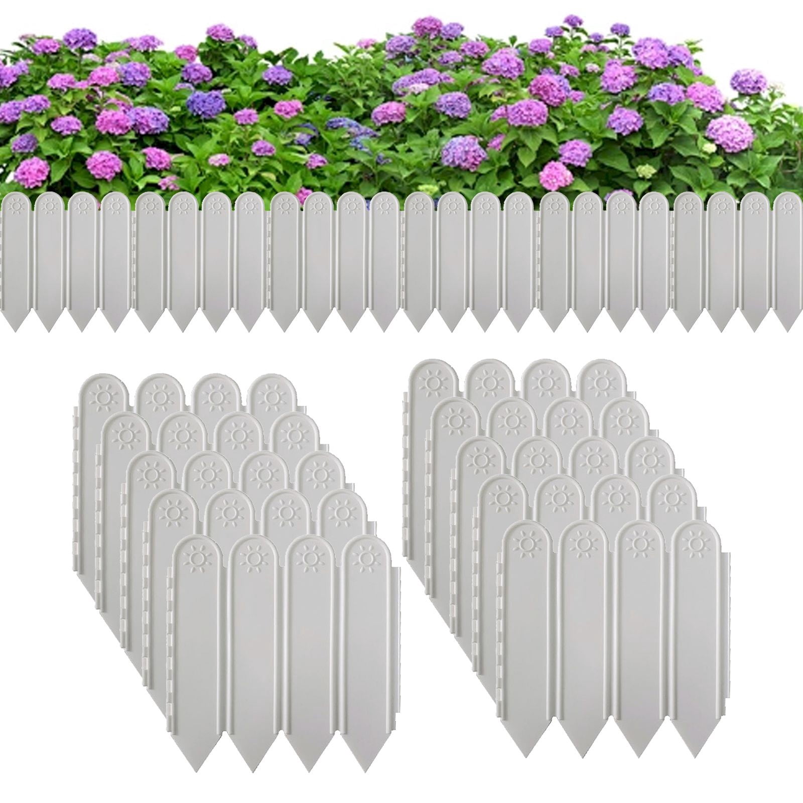 ZLBDYG 10-Piece Plastic Garden Fence Set – Small Decorative Border for Flower Beds, Vegetable Gardens (Lightweight & Weatherproof – Perfect for Outdoor & Courtyard Use)