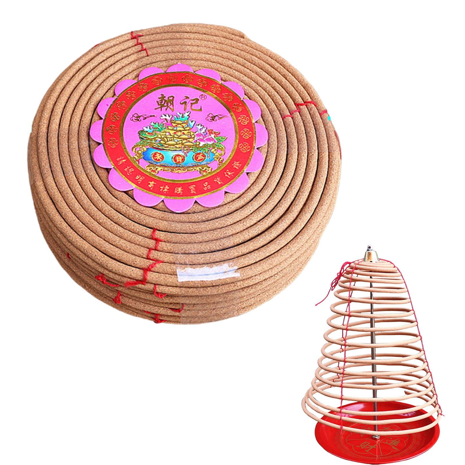 ZLBDYG 10 Plates Natural Sandalwood Incense Coil, Long Lasting Burning Time for Indoor and Outdoor Use, Mosquito Repellent for Camping, Patio, Backyard, Lighting, Sandalwood Scented Stick