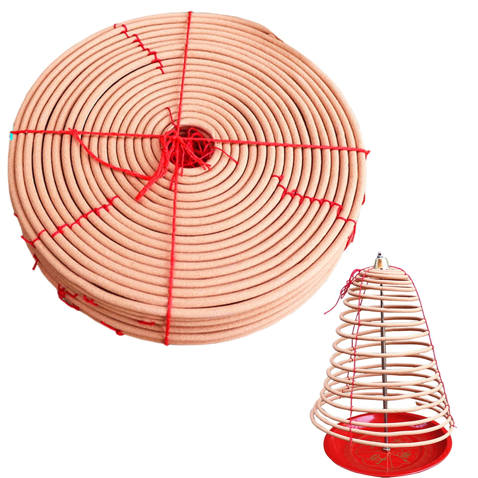ZLBDYG 10 Plates Natural Sandalwood Incense Coil, Long Lasting Burning Time for Indoor and Outdoor Use, Mosquito Repellent for Camping, Patio, Backyard, Lighting, Sandalwood Scented Stick