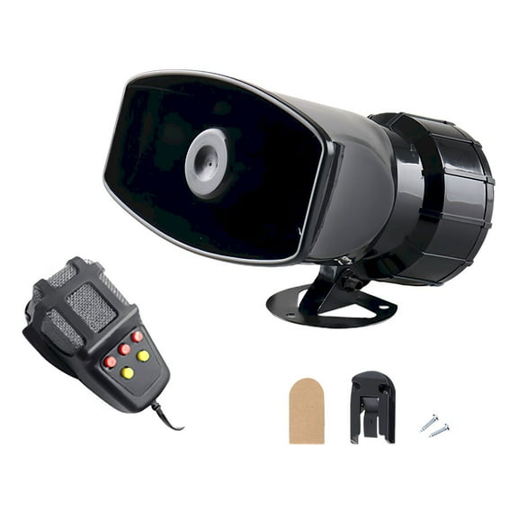 ZLBDYG 12V/24V Vehicle Siren Horn - 7 Selectable Emergency Alarm Sounds - Loud 120dB Warning System for Trucks, Cars & Security with Easy Installation