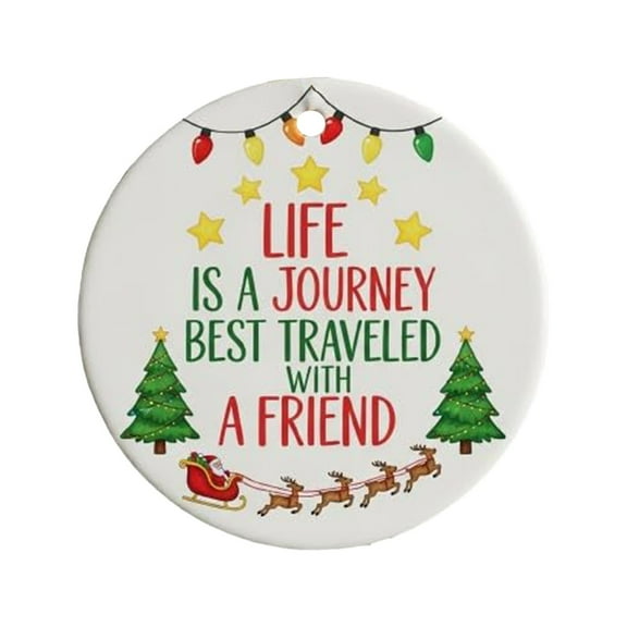 ZLBDYG 2D Christmas Gratitude Circle Ornament with Thank You Message - Meaningful Holiday Tree Keepsake for Friends, Family Appreciation and Seasonal Decorations