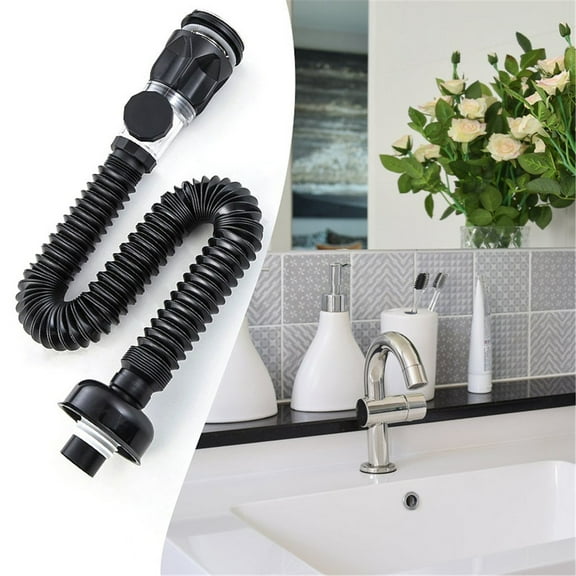 ZLBDYG Adjustable Bathroom Drain Pipe Kit - Flexible Expandable P-Trap Suitable for Water Pipe Caliber 40-50mm, Universal Kitchen/Bath Drainage System with Leak-Proof Connectors