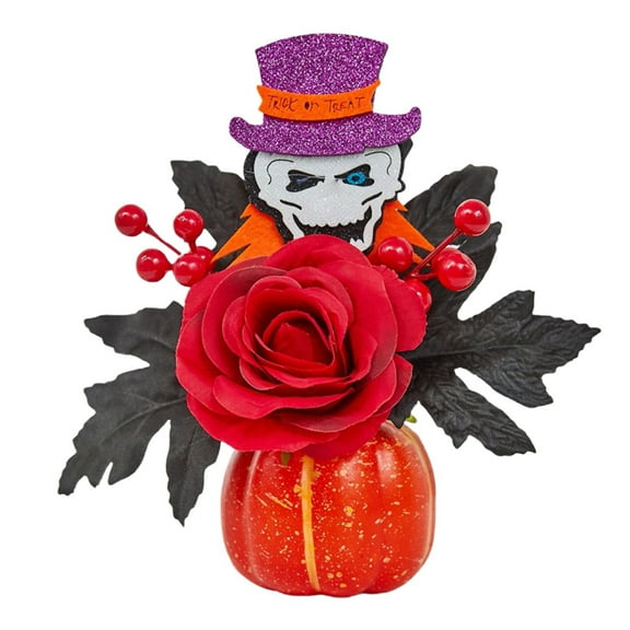 ZLBDYG Artificial Pumpkin Centerpiece with Maple and Sunflower - Durable Plastic Fall Desktop Arrangement in Pot for Farmhouse, Thanksgiving, And Autumn Table Decor