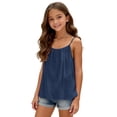 thumbnail image 1 of ZLBDYG Backless Tank Top for Girls Summer Beach Shirts Kids Loose Fit Casual Spaghetti Strap Camisole Tops Tween Cute Clothes, 1 of 5