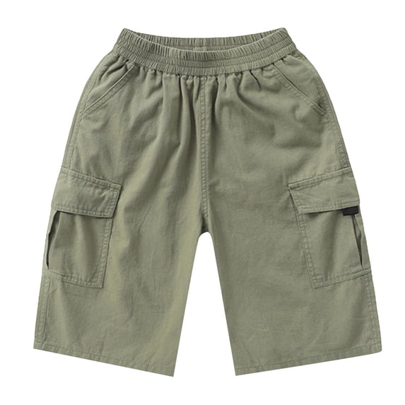 ZLBDYG Boys Casual Cargo Shorts Summer Outdoor Hiking Travel Short Trousers Kids Loose Fit School Uniforš¦ Shorts with Flap Pockets