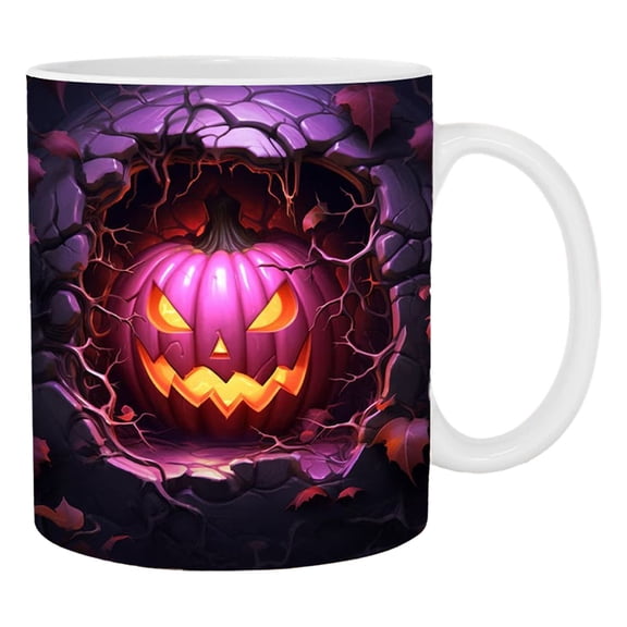 ZLBDYG Ceramic Halloween Tea Cup with Handle - Cute Juice Mug for Fall Classroom Table Decor, 𝗦𝗰𝗵𝗼𝗼𝗹 Party Supplies, and Cozy Home Kitchen Accessories