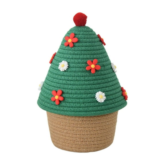 ZLBDYG Christmas Tree Shaped Storage Basket - Cotton Rope Woven Decorative Bin for Nursery Organization, Holiday Gift Storage for 𝗞𝗶𝗱𝘀 𝗕𝗼𝘆𝘀 𝗚𝗶𝗿𝗹𝘀 Festive Room Decor