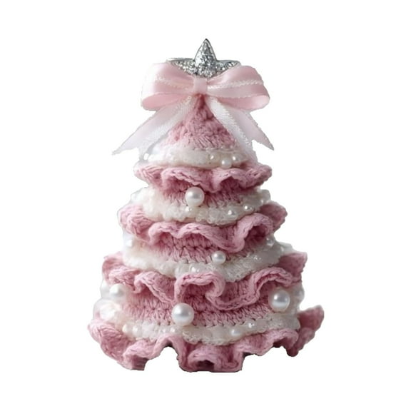 ZLBDYG Crochet Christmas Tree - Unique Handmade Mini Christmas Tree Holiday Decoration, Durable & Reusable Beautiful Warm Home Seasonal Project and Gift Idea