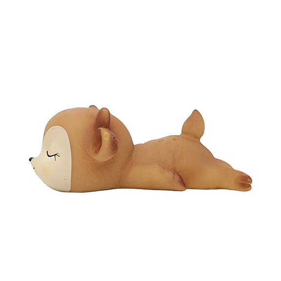 ZLBDYG Cute Resin Fawn Sleeping Figurine Set - Adorable Deer Toy Ornaments for Home Decor - Whimsical Animal Figurines for Shelf Display & Christmas Tabletop Decorations