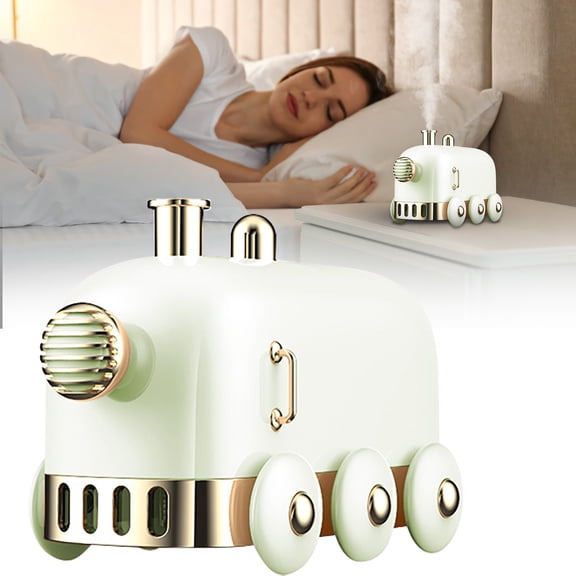 ZLBDYG Cute Steam Train Shaped Desktop Humidifier with Large Mist Output - Quiet Operation Night Light Function for Bedroom Nursery Office and Home Use