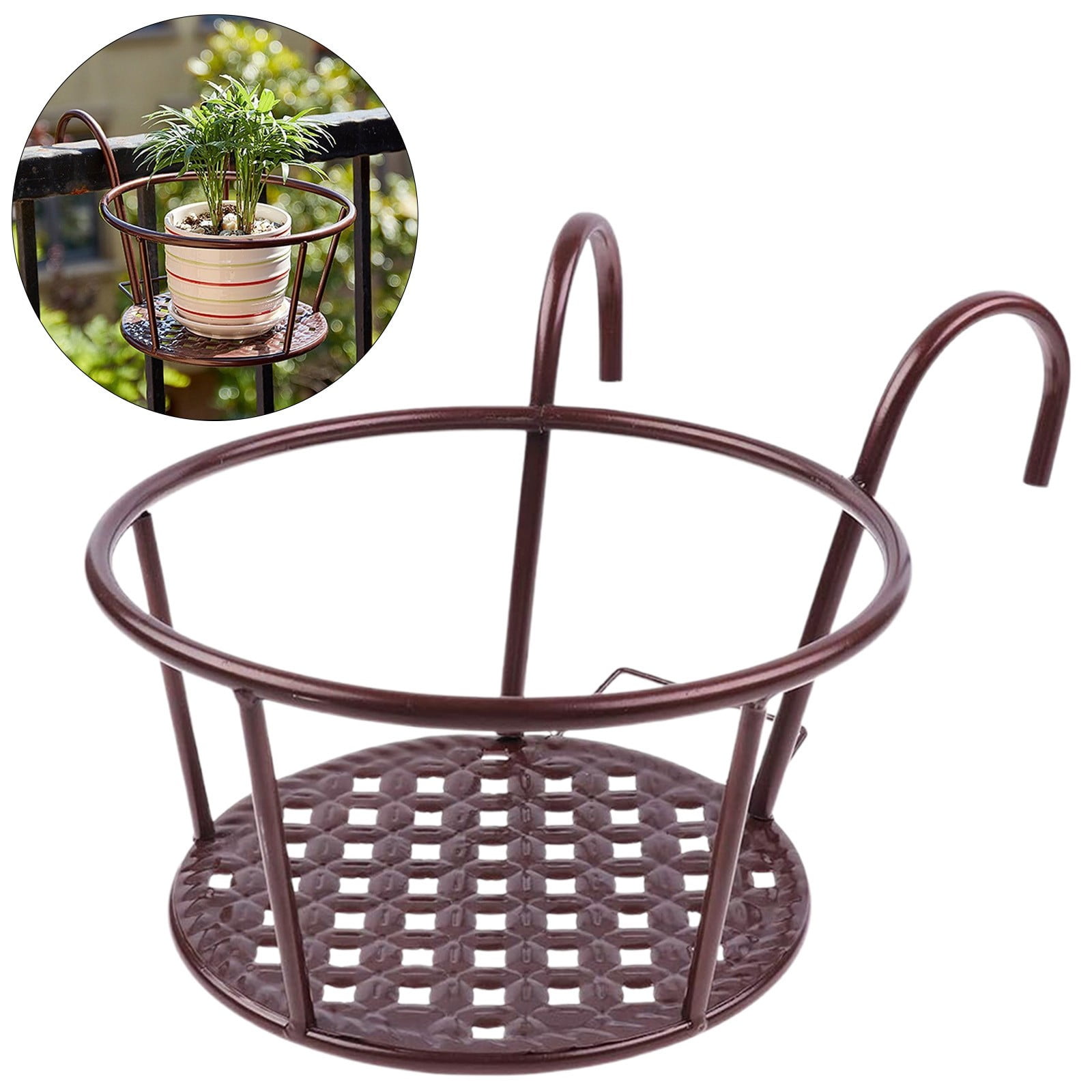 ZLBDYG Decorative Iron Plant Hanger - Sturdy Round Hanging Basket Stand ...