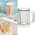 thumbnail image 1 of ZLBDYG Double Walled Beer Ice Cup, Glass Classic Clear Beer Mug with Handles,Freezer Mugs Chiller Frosty Cup for Beer Cocktail Water Drinks Coffee and More, 1 of 8