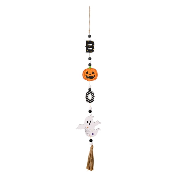 ZLBDYG Halloween Fall Decoration Bead with Tassel Pumpkin and Bat Tag Ornaments - Wall Hanging Decor for Home, Farmhouse Shelf, And Seasonal Fireplace Mantle Displays