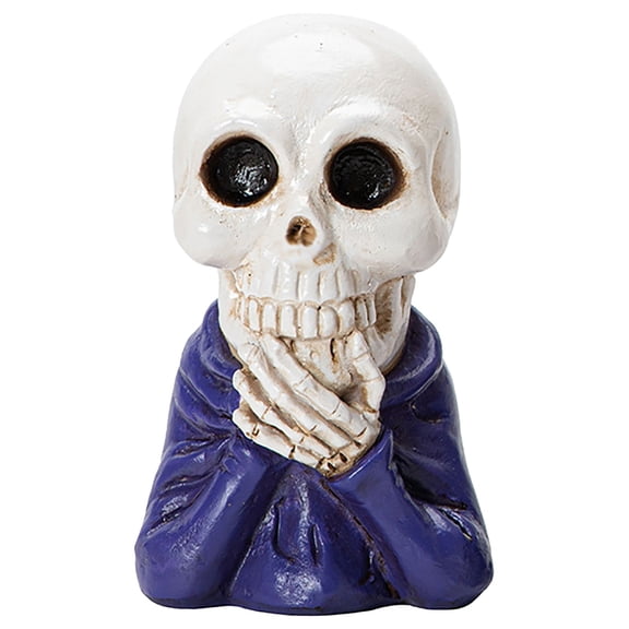 ZLBDYG Halloween Resin Skull Ornament for Festival Decor - Detailed Sculpted Party Supplies for Halloween Home Decoration, Indoor and Outdoor Displays and Themed Party Events