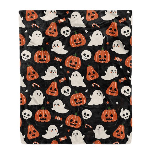 ZLBDYG Halloween Throw Blanket – Cozy Soft Flannel Pumpkin Witch Bat Design for Couch, Bed & Decor – Spooky Holiday Themed Gift for Adults & 𝗞𝗶𝗱𝘀 (50x40 Inches, Machine Washable)