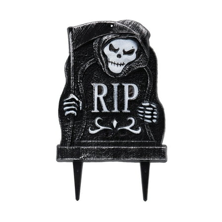 ZLBDYG Halloween Yard Tombstone Plaque Signs with 2 Stakes - Outdoor Scary Decor for Lawn, Garden and Party Setup, Weather-Resistant Halloween Holiday Display Accessories