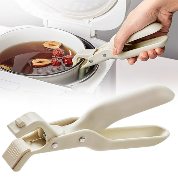 ZLBDYG Heat Resistant Silicone Pot Handle Holder - Anti-Scald Cooking Clamps for Hot Pots, Pans and Lids, Detachable Clip Utensils in White, Beige and Green Kitchen Tool Colors