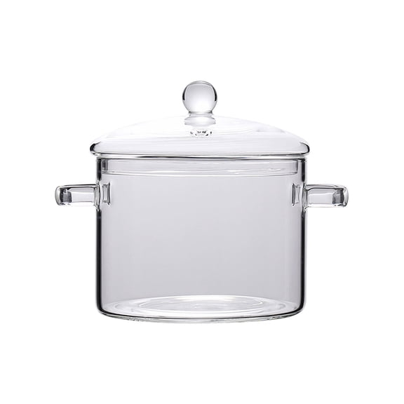 ZLBDYG High Borosilicate Glass Saucepan with Lid Capacity, Stovetop Safe Cooking Pot with Heat Resistant Handle for Simmering Soups and Glass Cookware with Even Heat Distribution