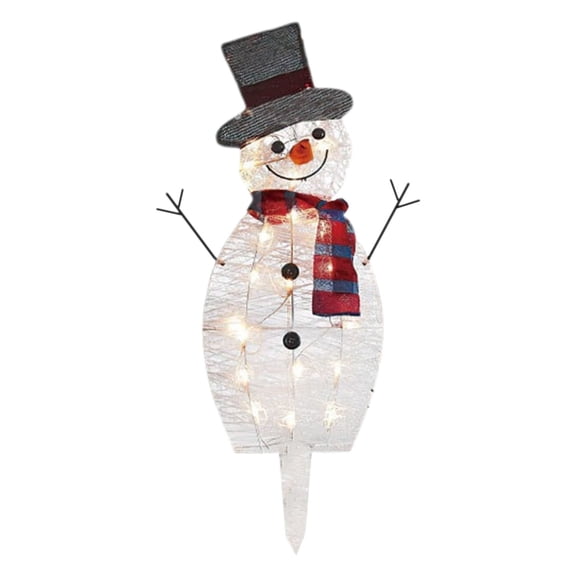ZLBDYG Illuminated Christmas Snowman Family Outdoor Scene Decoration, Multicolored Light-Up Yard and Garden Figure Set for Festive Winter Holiday Lawn Decor, Easy Installation and Versatile