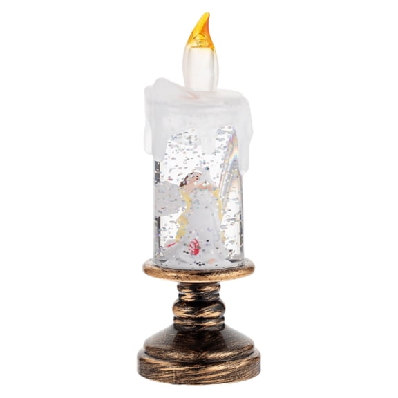 ZLBDYG LED Christmas Candle Shape Lamp with White Realistic Snowflakes - Battery Operated Falling Snowflake Night Light - Electronic Tabletop Decor for Mantel & Windowsill Holiday Displays